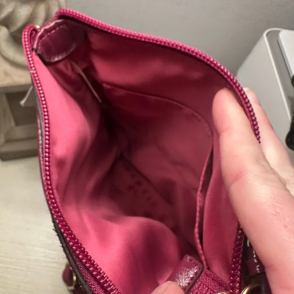 Coach Raspberry Python Leather Crossbody Bag - Picture 8 of 9